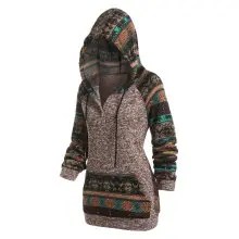 Hooded Tribal Pattern Raglan Sleeve Sweater from dresslily dresslily Hooded Tribal Pattern Raglan Sleeve Sweater