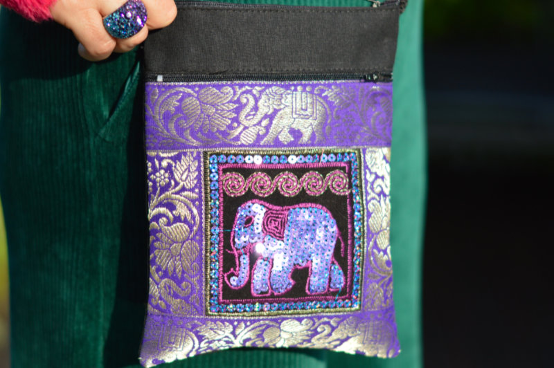 Purple elephant purse